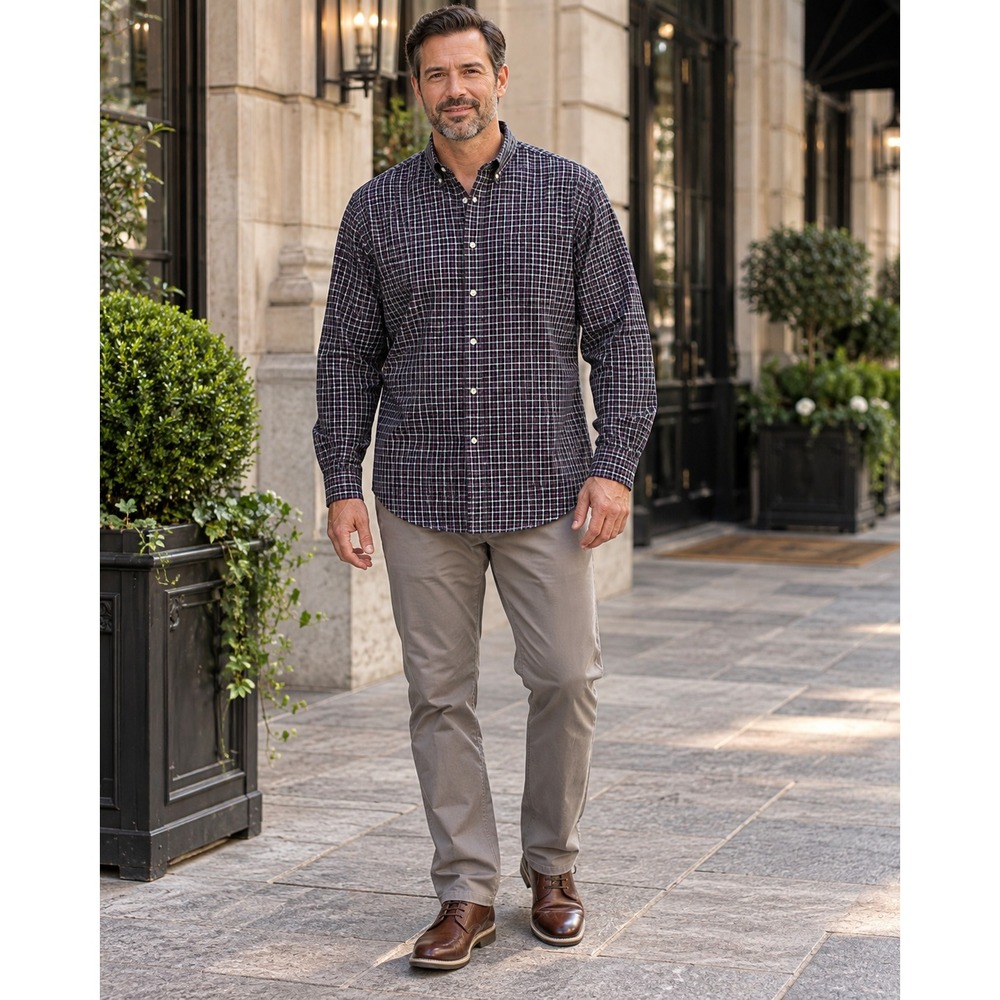 Polo Ralph Lauren Curham Classic Fit Shirt Mens XL Purple Black Check Cotton